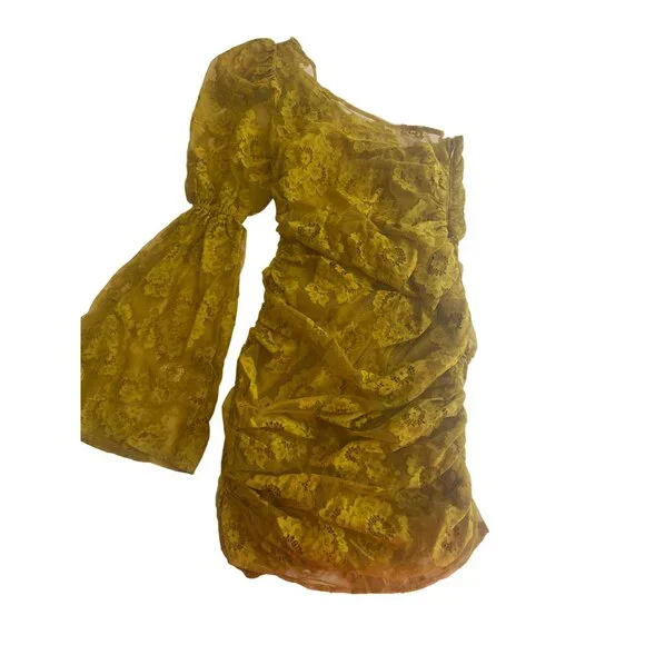 For The Love & Lemons One Shoulder Lace Tiana Mini Dress Size XXS - Picture 4 of 13